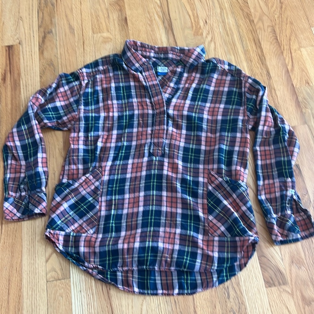 KAVU Pull-Over Lightweight Plaid Shirt, Size Medium - Picture 1 of 8